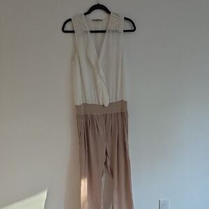 Patrizia Pepe Cream and Tan Jumpsuit